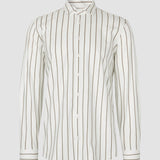 Classic Shirt Sand Herringbone Stripes Slim