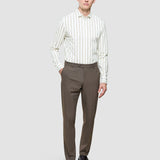 Classic Shirt Sand Herringbone Stripes Regular