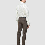 Classic Shirt Sand Herringbone Stripes Slim