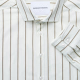 Classic Shirt Sand Herringbone Stripes Slim