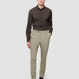 Classic Shirt Brown Pinstripes Slim