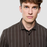 Classic Shirt Brown Pinstripes Regular