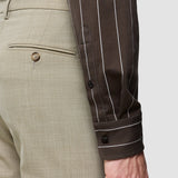 Classic Shirt Brown Pinstripes Slim
