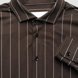 Classic Shirt Brown Pinstripes Slim