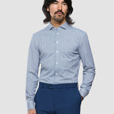 Classic Shirt Marine Herringbone Slim