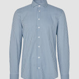 Classic Shirt Marine Herringbone Regular