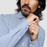 Classic Shirt Marine Herringbone Slim