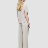 Women's Linen Shirt Short Sleeved Sandy Beige