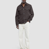 Refine Cotton Shirt Jacket Dark Brown