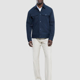 Refine Cotton Shirt Jacket Navy