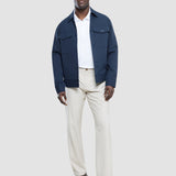 Refine Cotton Shirt Jacket Navy