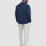 Refine Cotton Shirt Jacket Navy