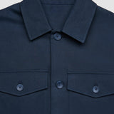 Refine Cotton Shirt Jacket Navy