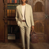 Tech Wool Suit Pants Slim Sand