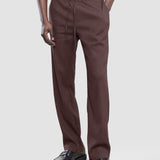 Refined Linen Pants Dark Brown