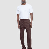 Refined Linen Pants Dark Brown