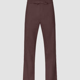 Refined Linen Pants Dark Brown