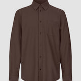 Seersucker Casual Shirt Dark Brown