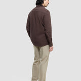 Seersucker Casual Shirt Dark Brown