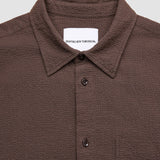 Seersucker Casual Shirt Dark Brown