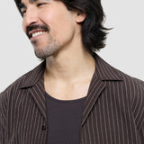 Seersucker Short Sleeve Shirt Cocoa Pinstripes