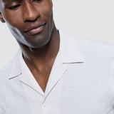 Seersucker Short Sleeve Shirt Cream Stripes