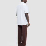 Seersucker Short Sleeve Shirt Cream Stripes