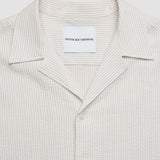 Seersucker Short Sleeve Shirt Cream Stripes