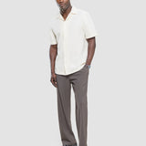 Seersucker Short Sleeve Shirt Off White