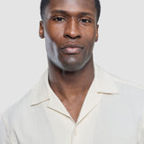 Seersucker Short Sleeve Shirt Off White