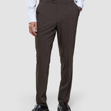 Tech Wool Suit Pants Slim Cocoa Brown