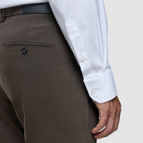 Tech Wool Suit Pants Slim Cocoa Brown